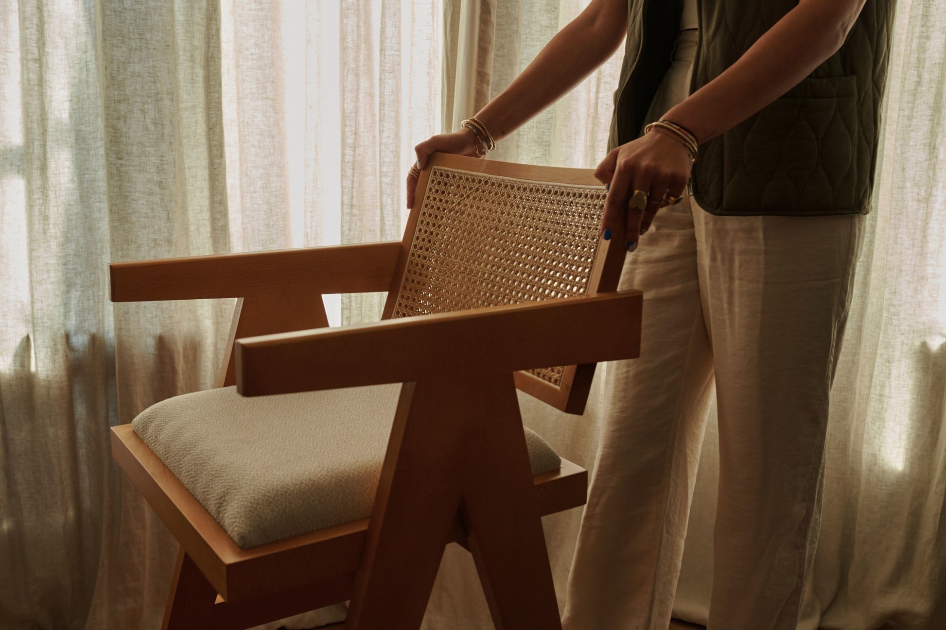 Barstool - rattan seat - Pierre - dark brown