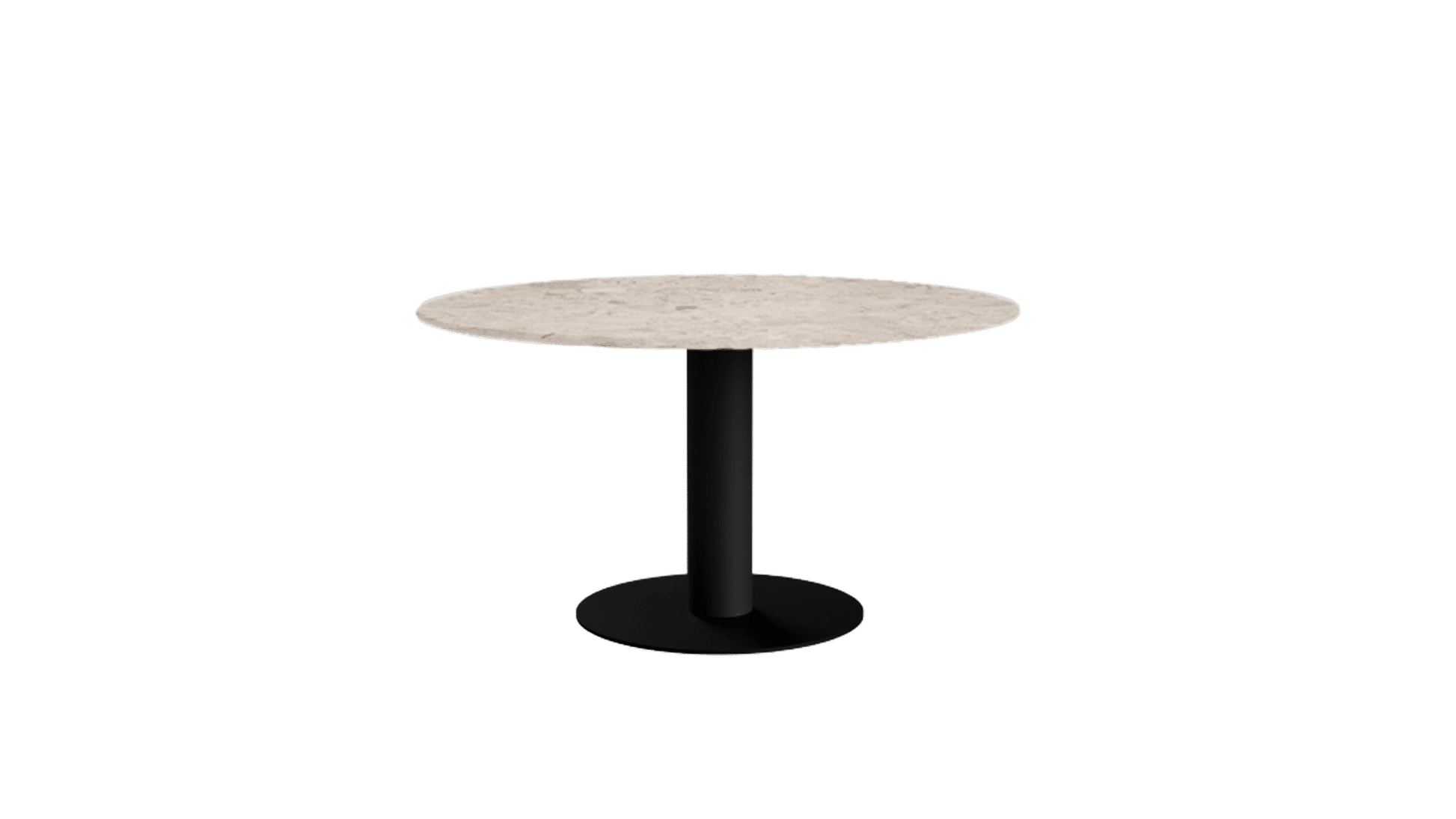 KIYO round dining table - Crema Altea marble (black center-leg)