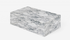 Glossy Arabescato marble block coffee table, 100x60x27 cm, showcasing a modern, elegant design with natural marble veining.