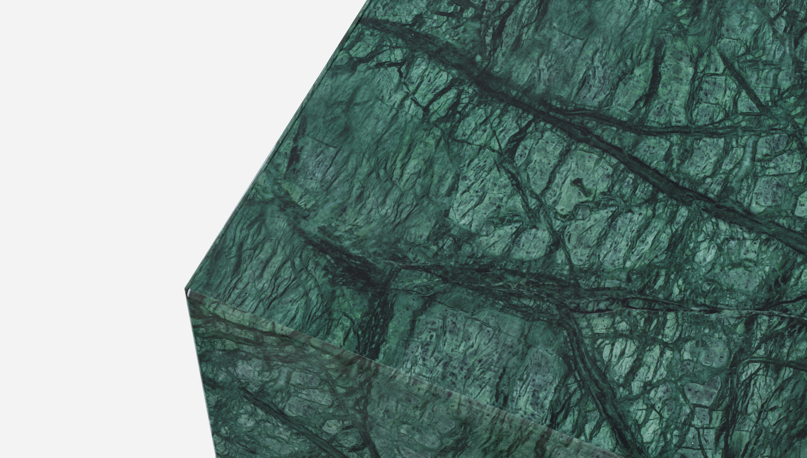 India Green Marble Block Coffee Table with glossy finish, rectangular shape, and modern design for living room decor.