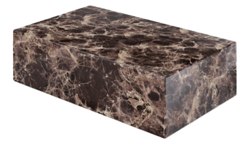 Dark Emperador marble block coffee table with matte finish, modern rectangular design, by My Store.