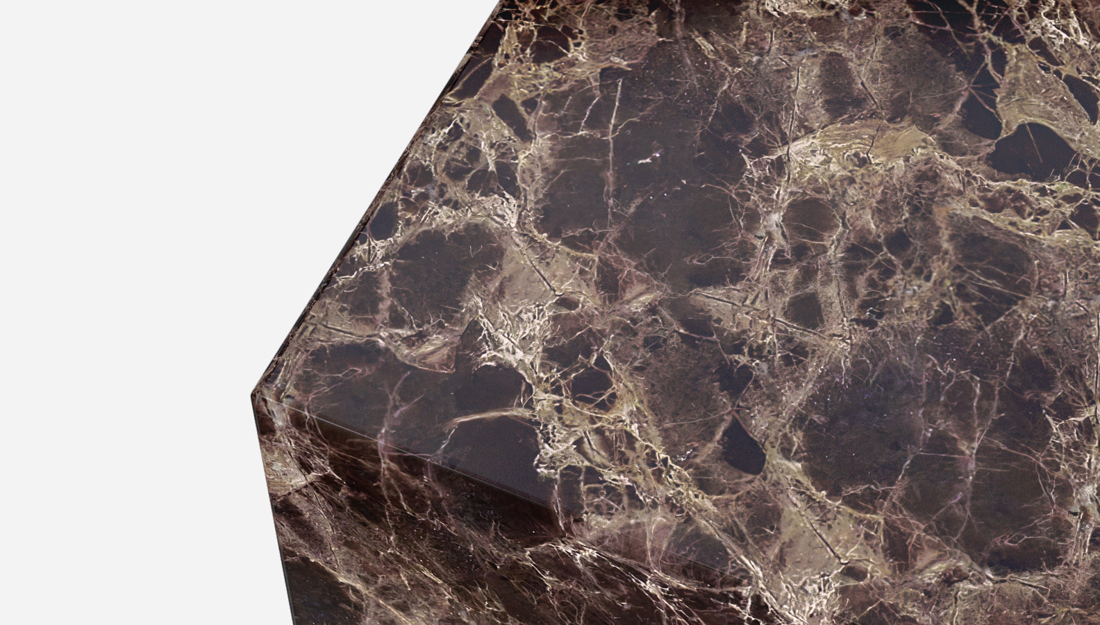 Dark Emperador marble block coffee table with matte finish, 100x60x27 cm, modern design, by My Store.