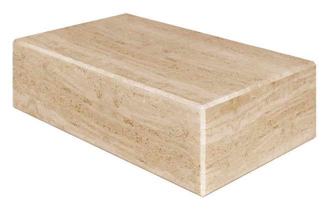Travertine block coffee table with natural stone surface, 100x60x27 cm, from My Store, showcasing a modern, sturdy design.