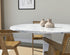 KIYO round dining table with Bianco Carrara white marble top and white center-leg by My Store