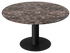 KIYO round dining table with Dark Emperador brown marble top and black center-leg, modern design, from My Store.