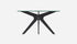 Round India Green marble dining table with arch-shaped metal frame, showcasing a sleek and elegant design.