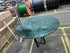 KIYO round dining table with India Green marble top, glossy finish, 120 cm diameter, designed for modern dining spaces.