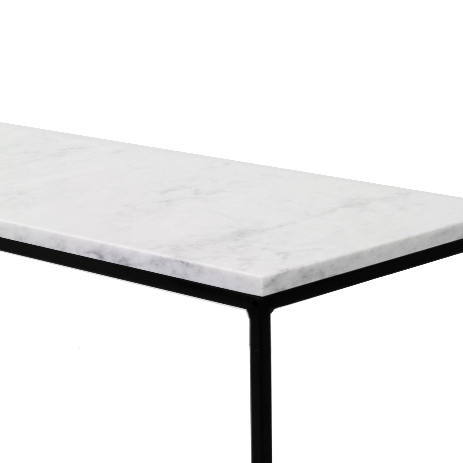 Bianco Carrara white marble console table with glossy finish, 120 x 40 cm, elegant modern design