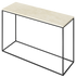 Beige Crema Marfil marble console table with glossy finish, 120x40 cm, showcasing elegant natural stone surface.