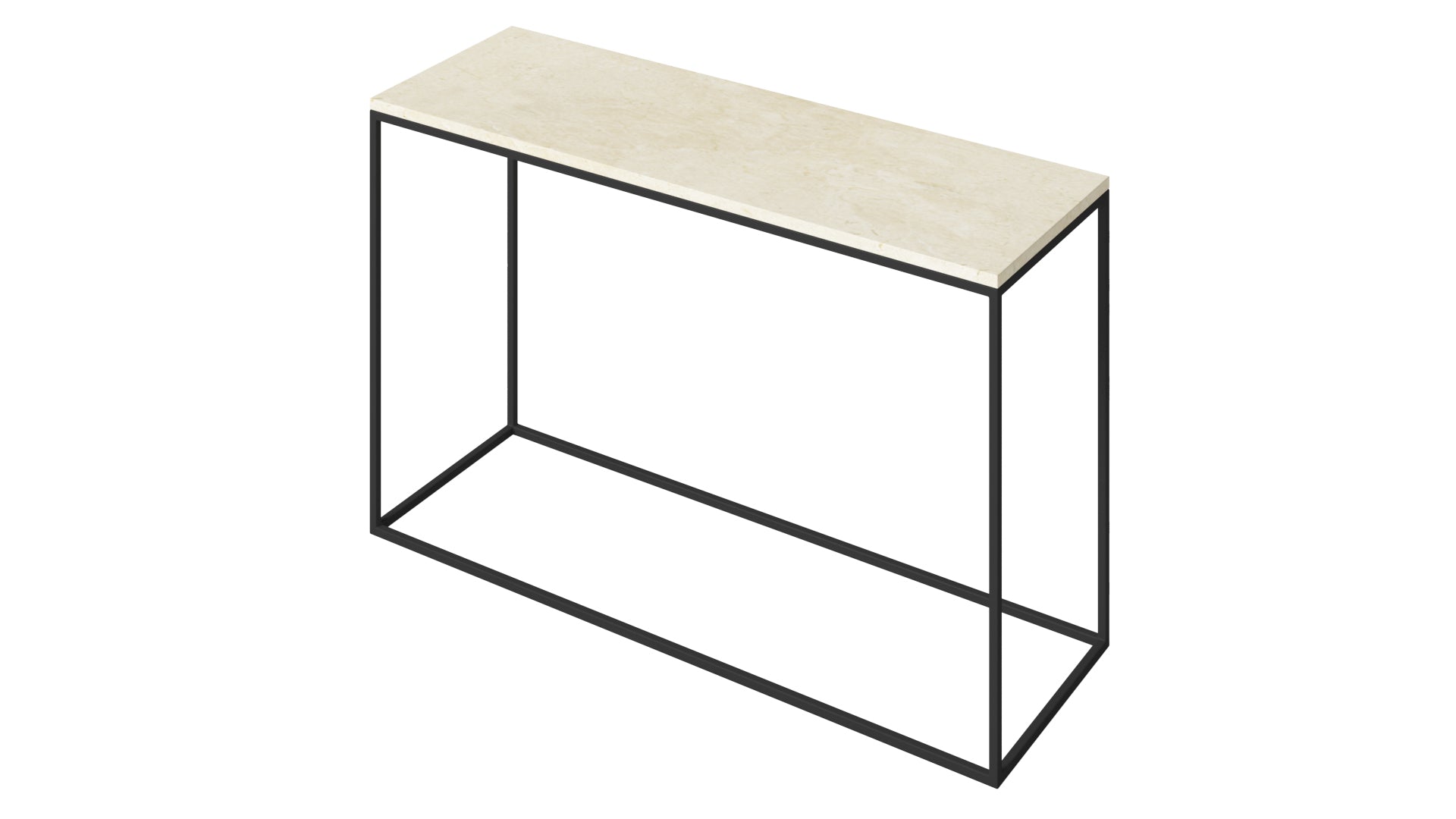 Crema Marfil beige marble console table with glossy finish, 120x40 cm, modern design, by My Store.