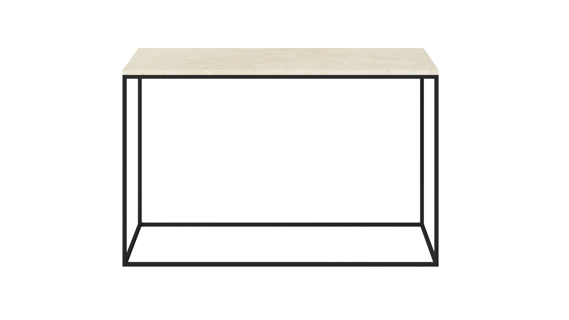Crema Marfil beige marble console table with glossy finish, 120x40 cm, ideal for elegant entryway or living room decor.