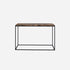 Dark Emperador brown marble console table with glossy finish, modern design, and sleek rectangular shape.