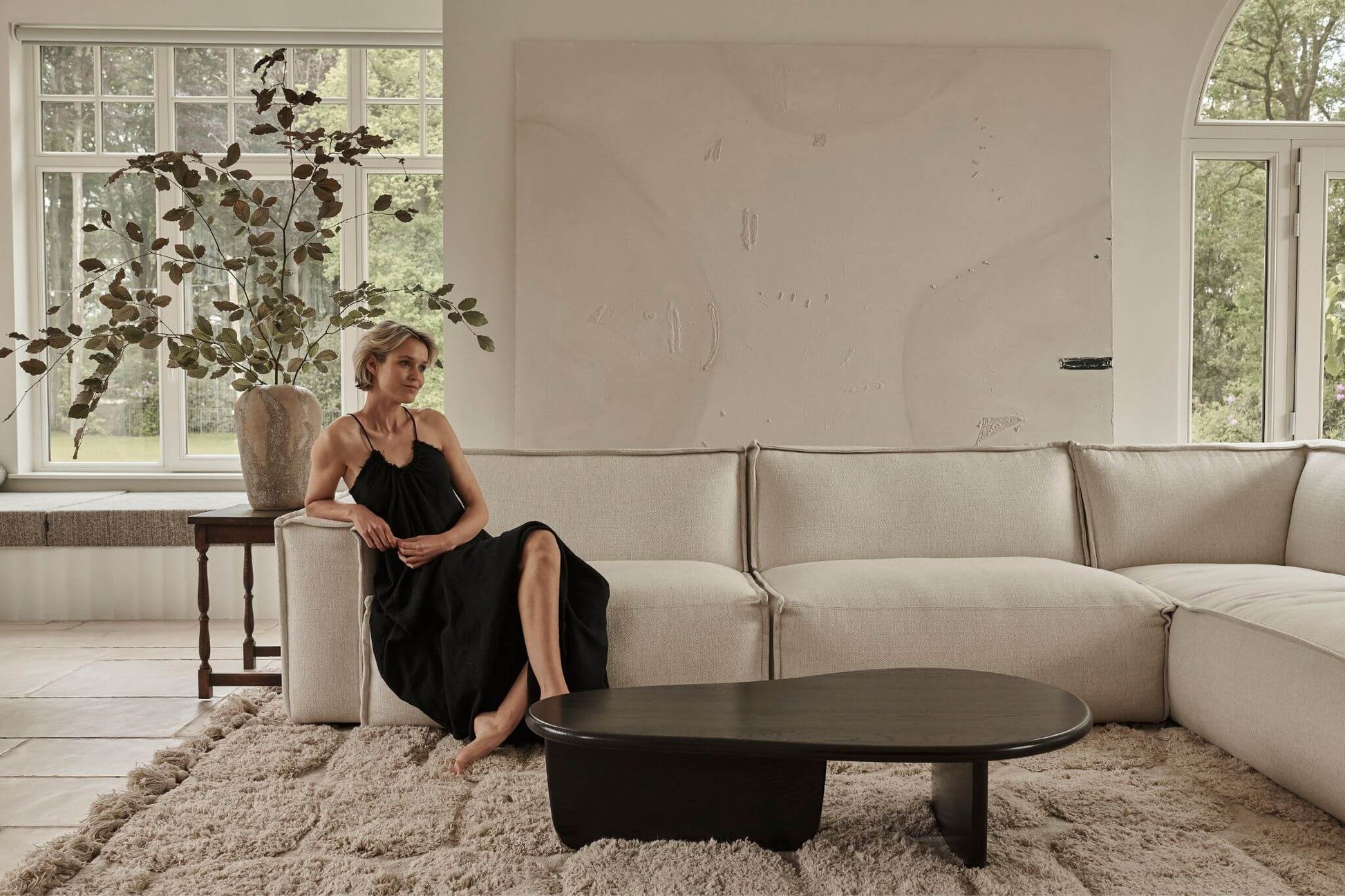 Charcoal FORM coffee table by My Store with a sleek rectangular design and modern style, measuring 120 x 66 cm.