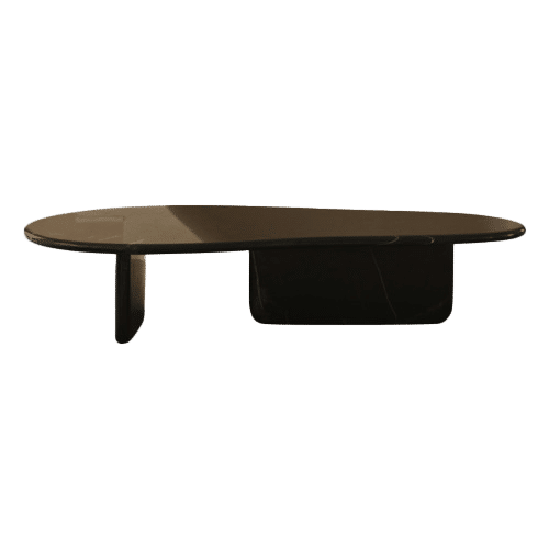 Nero Marquina FORM coffee table by My Store with a sleek black marble top and modern design, measuring 120x66 cm.