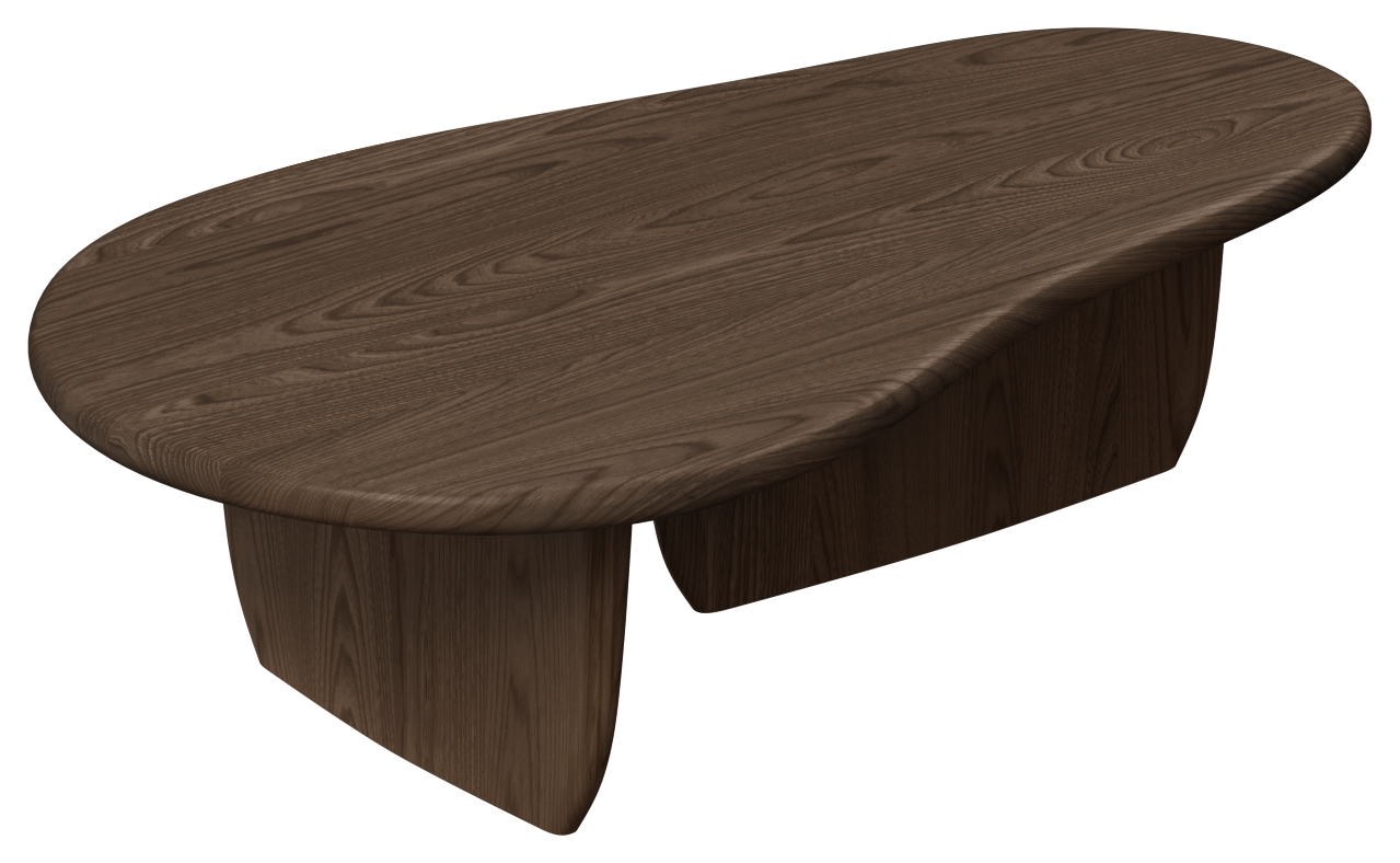 Walnut FORM coffee table by My Store with a sleek rectangular design and natural wood finish, measuring 120x66 cm.