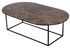 Dark Emperador Brown marble oval coffee table with glossy finish, modern design, and sturdy base, by My Store.