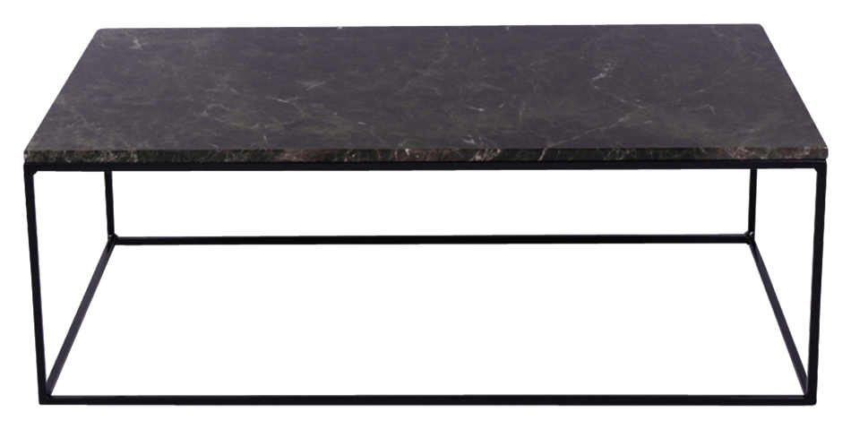 Dark Emperador brown marble rectangular coffee table with glossy finish, showcasing a sleek modern design.