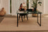 Light-stained glossy India Green rectangular marble dining table with U-frame, 140x80 cm, showcasing elegant natural marble veining.