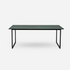 Rectangular India Green marble dining table with glossy finish and U-frame design, measuring 140x80 cm, from My Store.