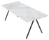 Glossy Bianco Carrara white marble office desk, 140x80 cm, with a sleek and elegant surface for modern workspaces.