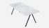 Glossy Bianco Carrara marble office desk from My Store, 140 x 80 cm, with a sleek, polished white marble surface.