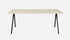 Rectangular Crema Marfil beige marble dining table with V-frame legs, glossy finish, 140x80 cm, from My Store.