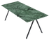 Glossy rectangular marble dining table in India Green with V-frame base, 140x80 cm, by My Store.