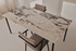 Rectangular marble dining table with glossy finish and four legs, Amarante Viola by My Store, ideal for modern dining rooms.