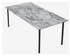 Glossy rectangular Arabescato marble dining table with four legs, perfect for modern dining spaces.