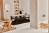 Rectangular Arabescato marble dining table with four legs, glossy finish, suitable for modern dining spaces.