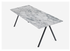 Glossy rectangular Arabescato marble dining table with V-frame design, measuring 140 x 90 cm, from My Store.