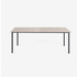 Glossy rectangular marble dining table with Crema Altea finish and four legs, designed for elegant modern dining spaces.