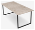 Rectangular Crema Altea marble dining table with glossy finish and U-frame design, ideal for modern dining rooms.