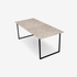 Rectangular marble dining table with Crema Altea marble top and U-shaped frame, glossy finish, ideal for modern dining rooms