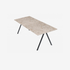 Rectangular Crema Altea marble dining table with glossy finish and V-frame design, perfect for modern dining rooms.