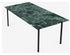 Rectangular Verde Alpi marble dining table with four legs, glossy finish, ideal for modern dining rooms.