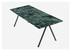 Glossy rectangular marble dining table with V-frame base by Verdi Alpi, ideal for modern dining spaces.