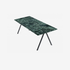 Glossy rectangular marble dining table with V-frame base by Verdi Alpi, ideal for modern dining rooms.