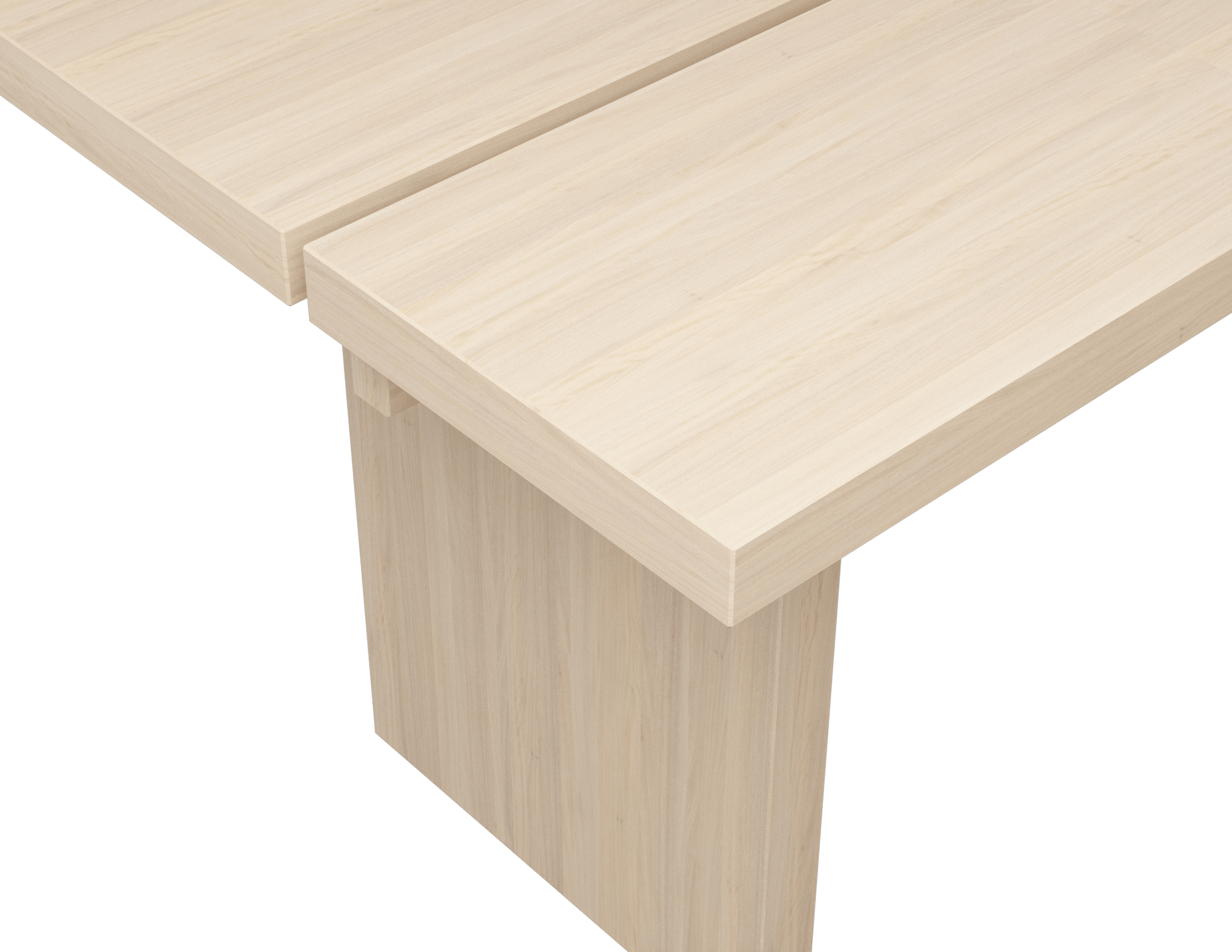Rectangular dining table by My Store, KANJI model, made of Ash White oak, measuring 160 cm by 80 cm with a 4 cm thickness.
