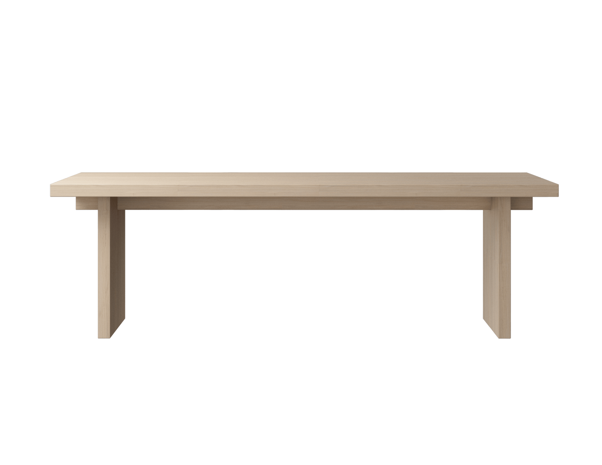 Rectangular KANJI dining table by My Store with Ash White oak finish, measuring 160 cm by 80 cm with a 4 cm thickness.