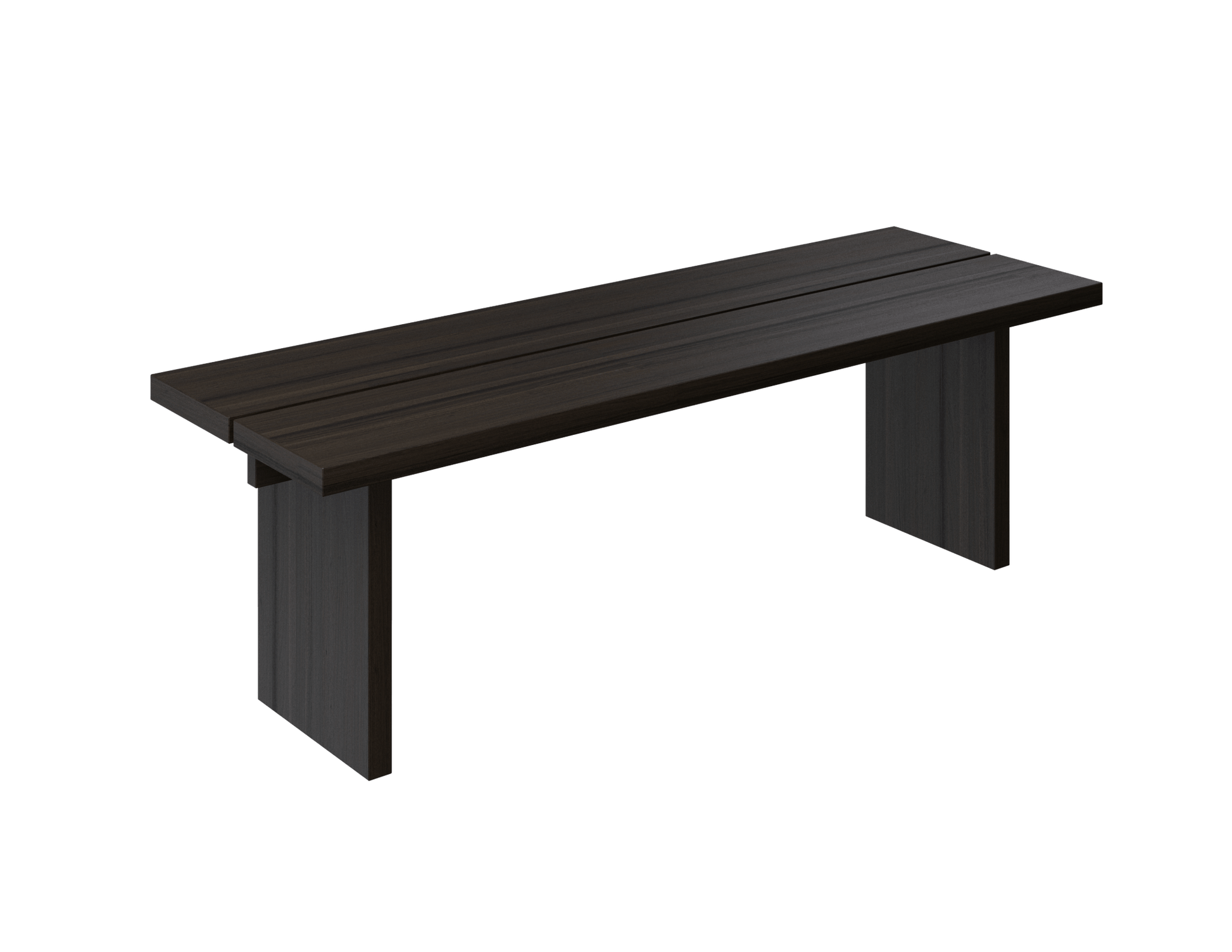 Rectangular KANJI dining table in charcoal oak finish, showcasing smooth surface and modern design for contemporary dining rooms.