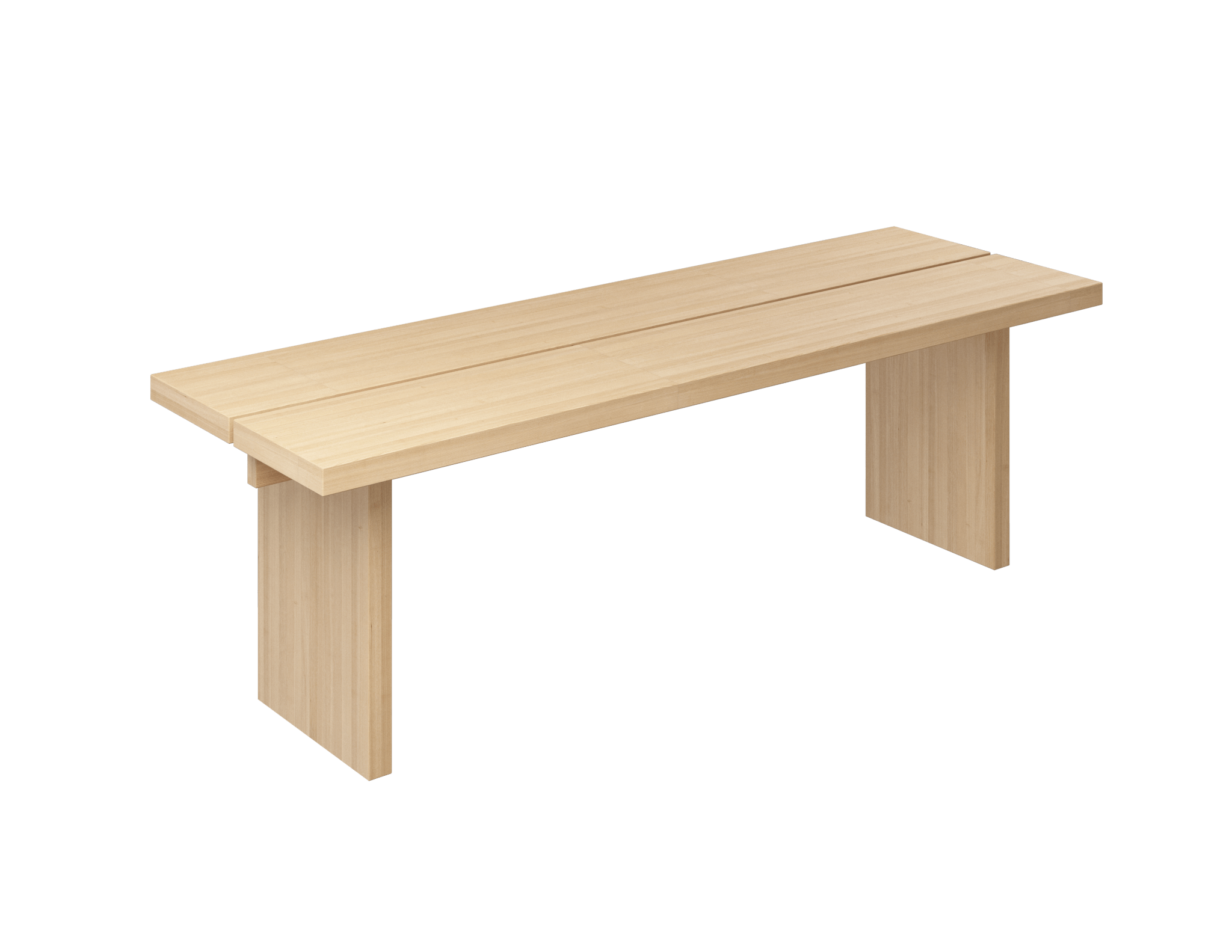 Rectangular dining table by My Store, KANJI model, in natural oak finish, with a 160 cm length, 80 cm width, and 4 cm thickness.
