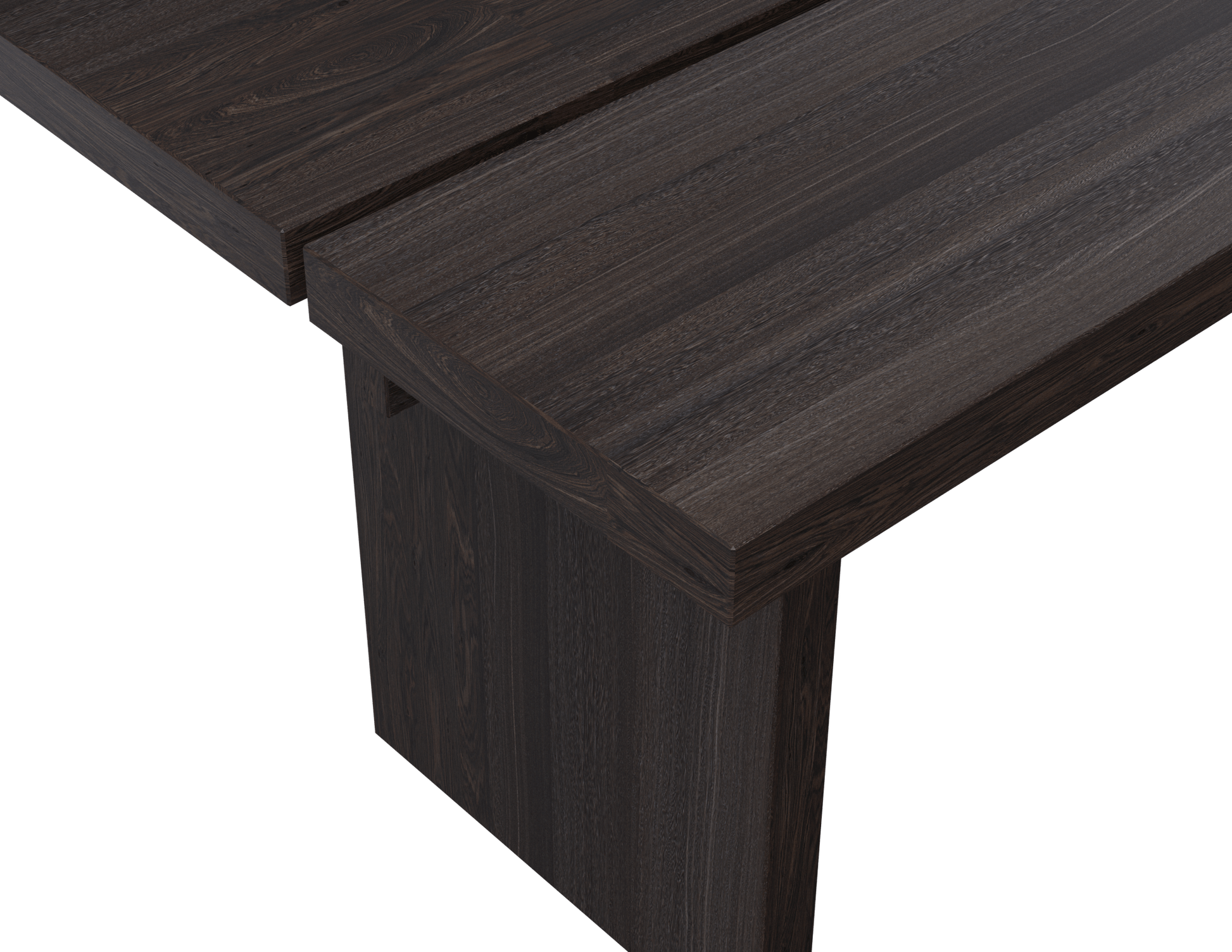 Rectangular dining table with smoked oak finish, 160 cm length and 80 cm width, from the KANJI collection.