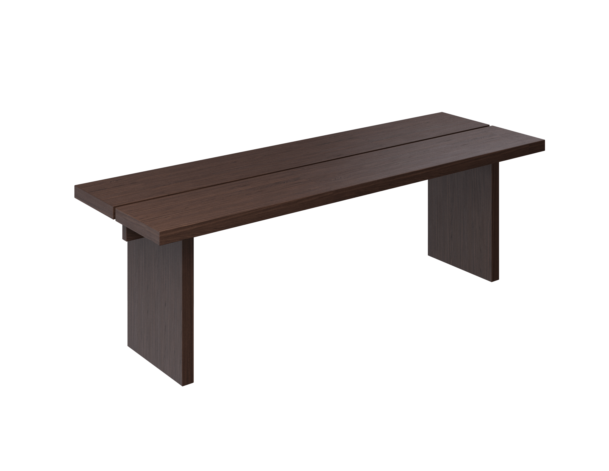 Walnut KANJI rectangular dining table with a 160cm length and 4cm thickness, showcasing a modern design for contemporary dining spaces.