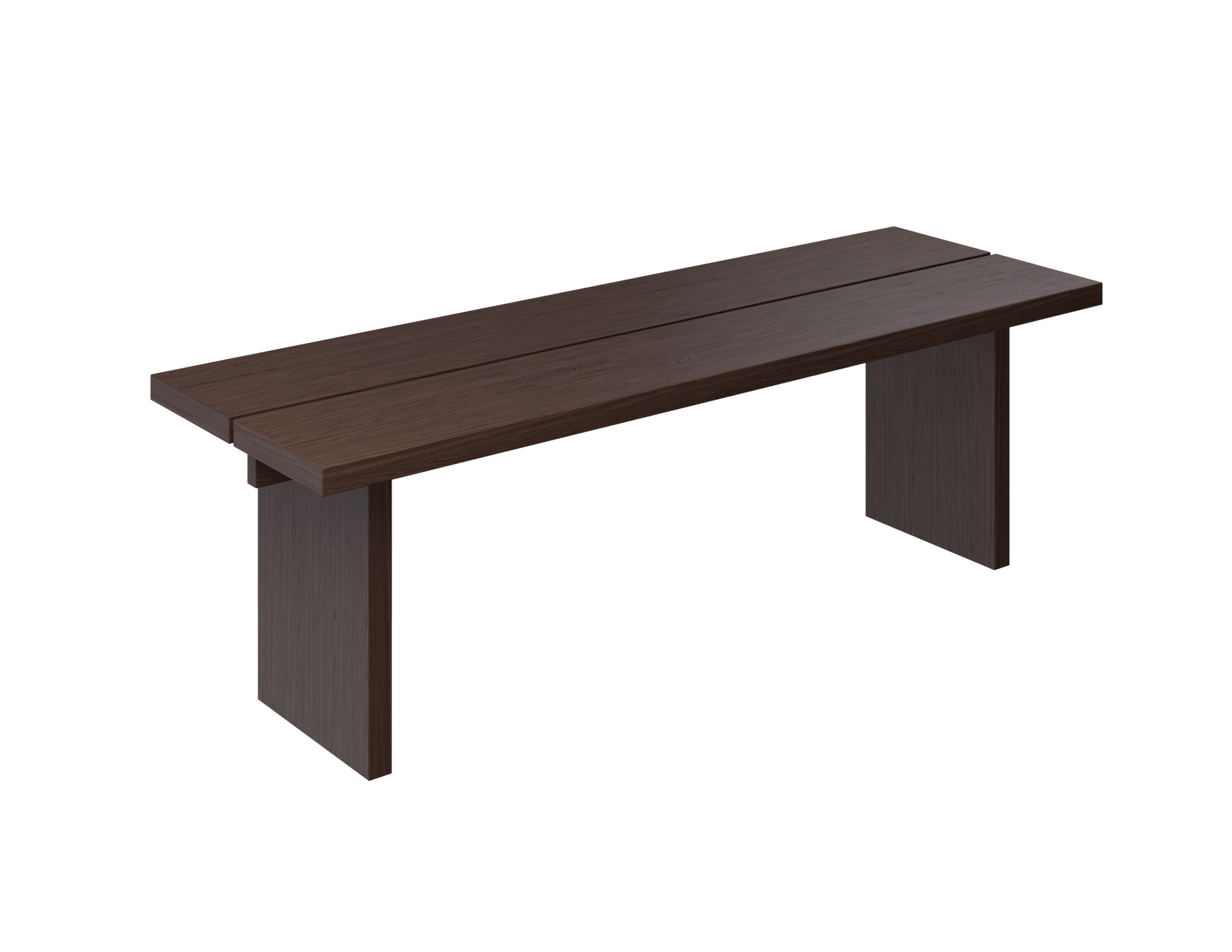 Walnut KANJI rectangular dining table with a 160cm length and 4cm thickness, showcasing a modern design for contemporary dining spaces.