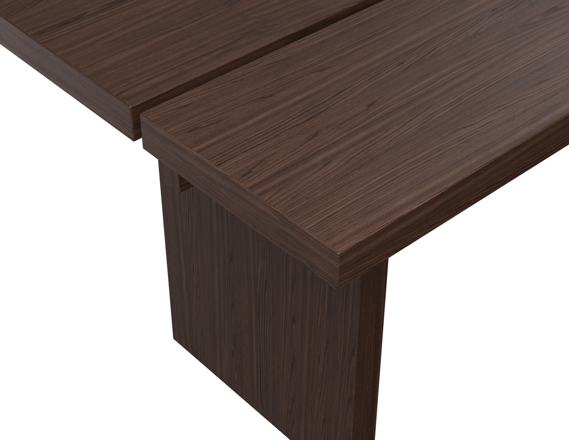 Walnut KANJI rectangular dining table measuring 160 cm by 4 cm, featuring a sleek wooden surface and modern design.