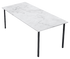 Rectangular marble dining table with four legs, Bianco Carrara White, matte finish, 160x80 cm, modern design
