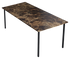 Rectangular marble dining table with dark Emperador brown finish, glossy surface, 4-legged design, from My Store.