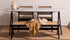 Celio Marble Dining Table in Bianco Carrara White with V-frame, glossy finish, 160x90 cm, modern marble dining table design.