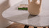 Celio Marble Dining Table in Bianco Carrara White with V-frame from My Store, glossy surface and modern design.
